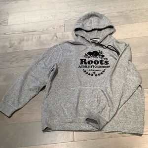 Roots Gray Pullover Hoodie with Black Logo